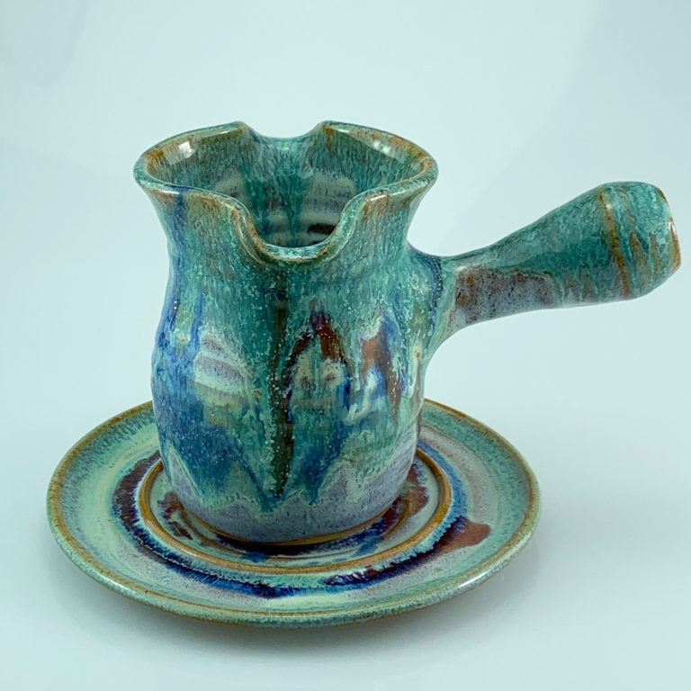 Gravy Jug and Saucer Canterbury Pottery