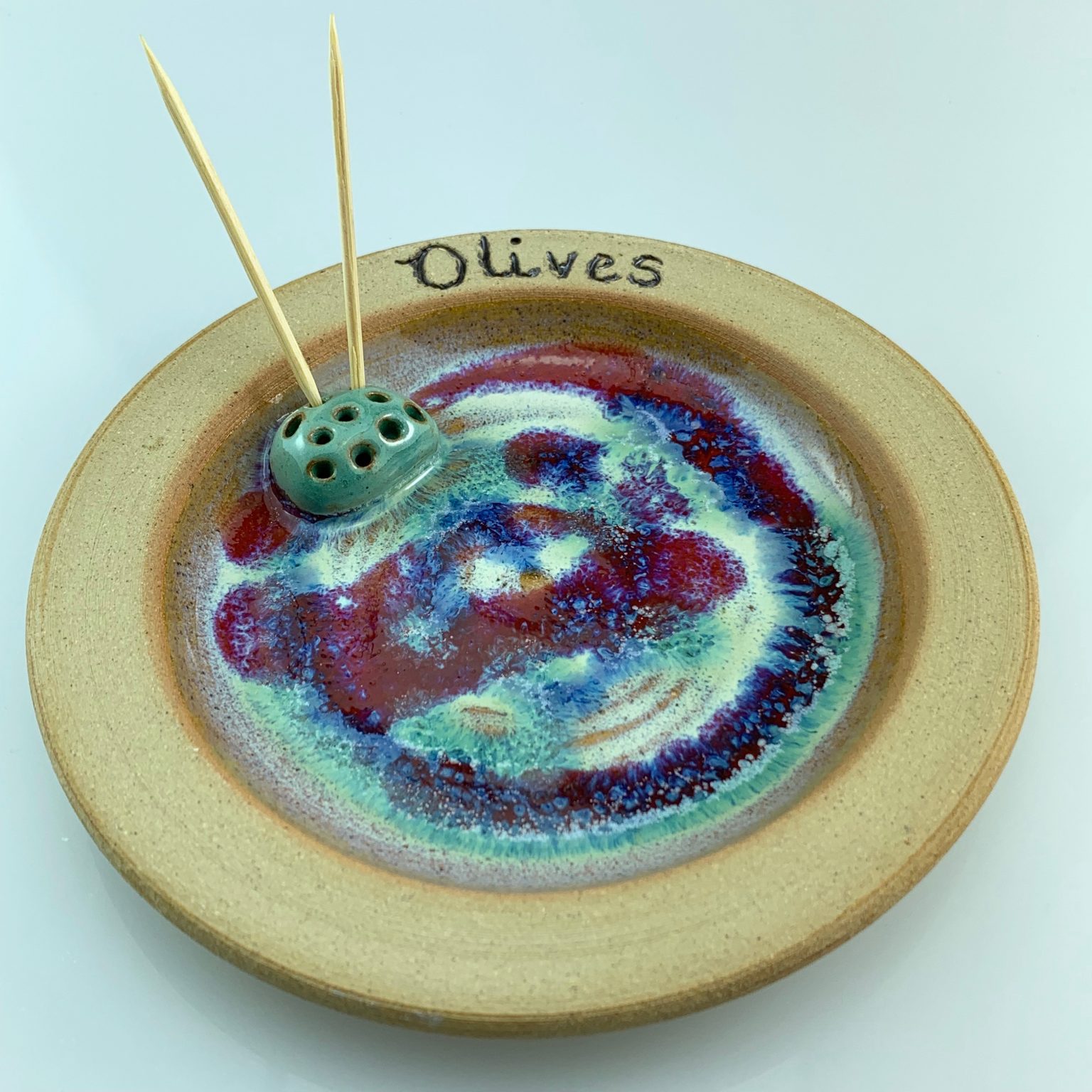 Olive Plate Canterbury Pottery