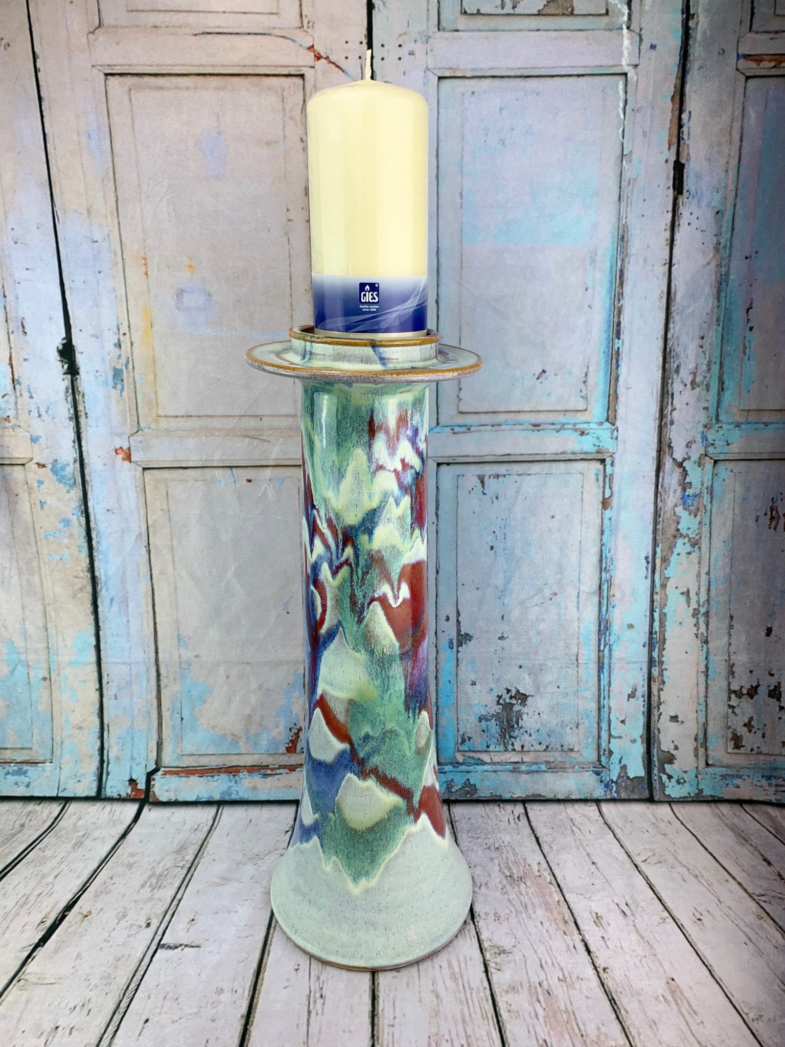 Tall Candlestick Canterbury Pottery