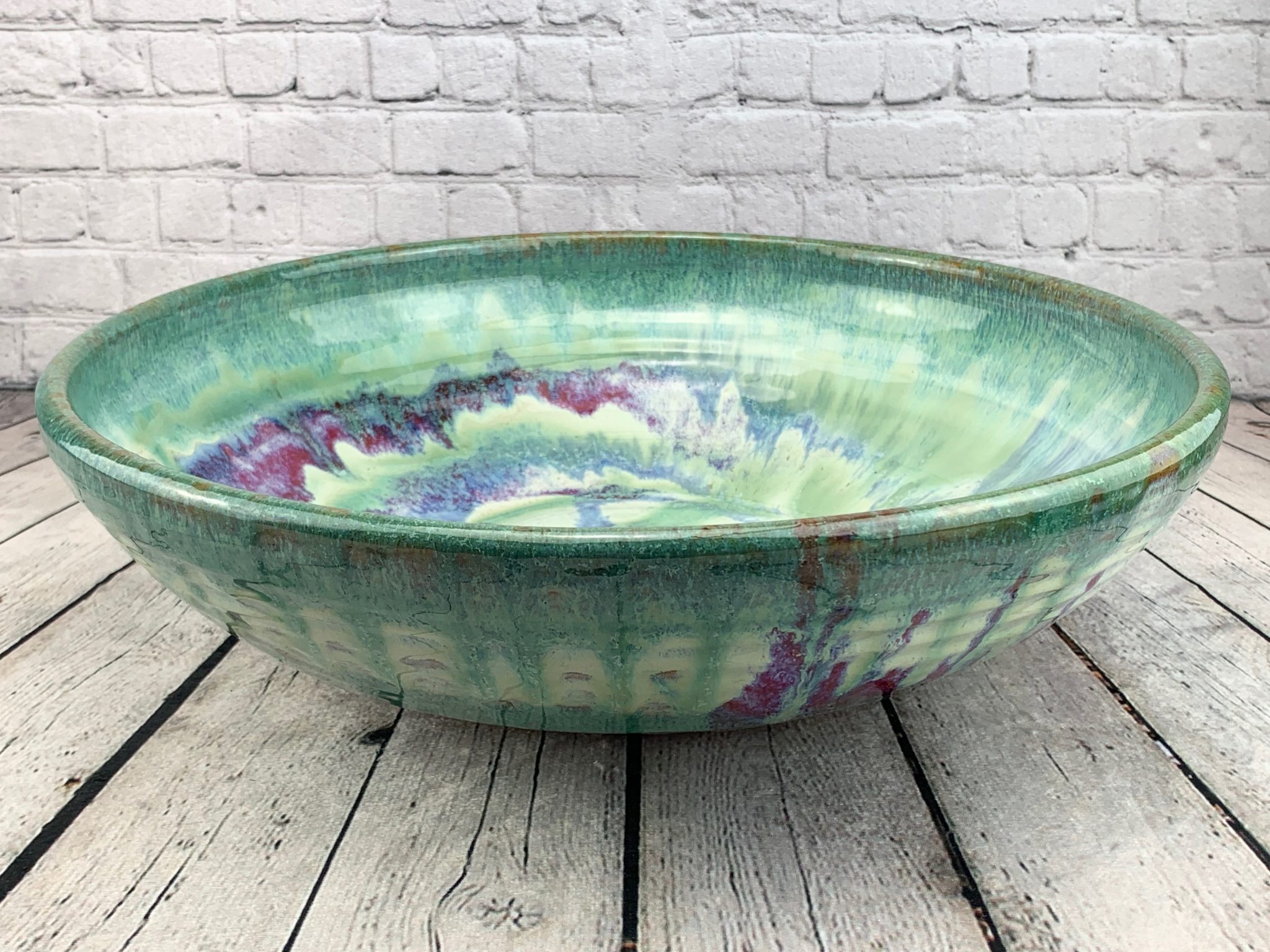 hk living dark green stoneware bowl