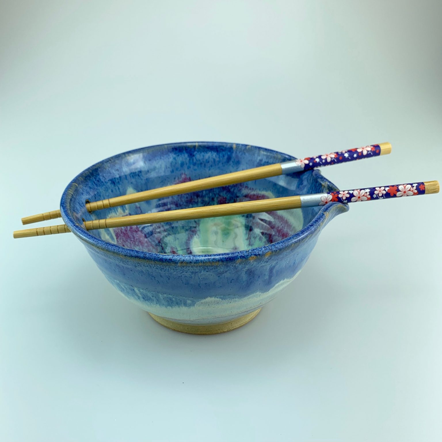 Rice Bowl with Chopsticks Canterbury Pottery