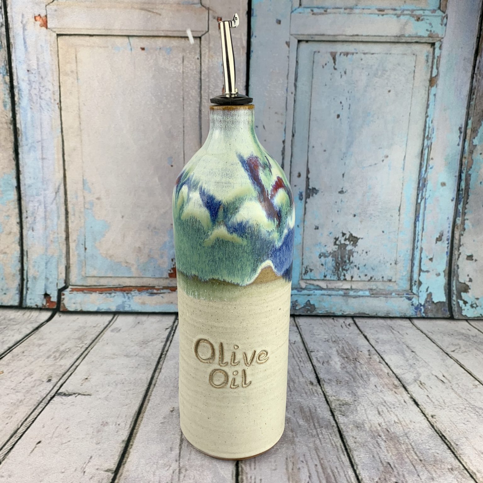 Large Olive Oil Pourer Canterbury Pottery